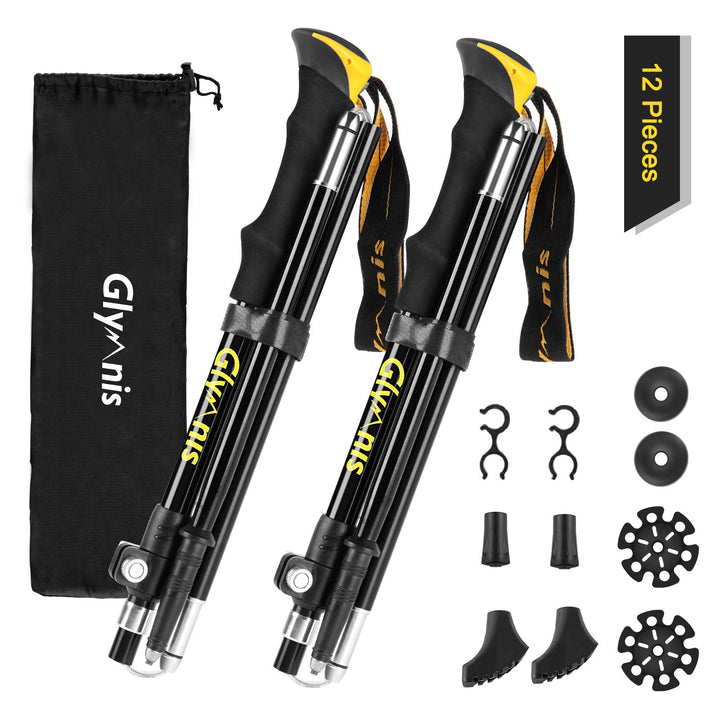Wanderstöcke Aluminium 7075 faltbar 36 cm für 160–198 cm Körpergrösse
