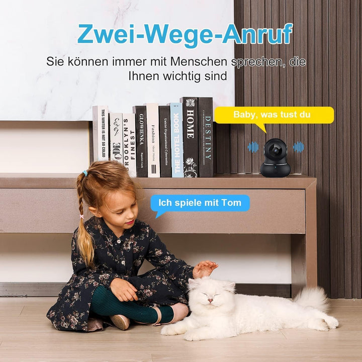Überwachungskamera Innen 2K 360° Schwenkbar 2er-Set mit Nachtsicht - Bild 6