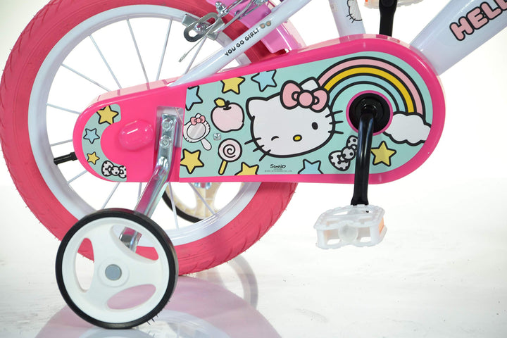 Kinderfahrrad 14 Zoll Mädchen mit Korb und Puppensitz Hello Kitty - Bild 6