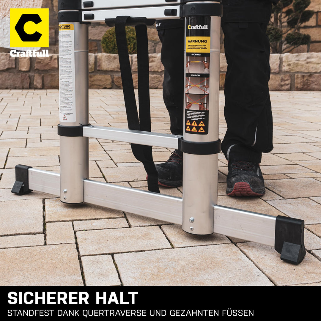 Teleskopleiter Aluminium 4,4 m mit Fingerschutz bis 150 kg - Bild 7