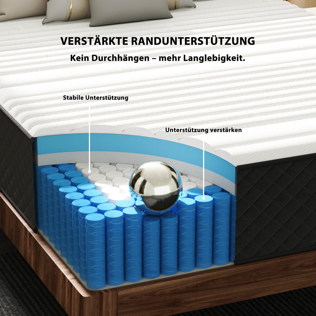Taschenfederkernmatratze 160x200 H3/H4 7-Zonen Memory Foam 25 cm - Bild 5
