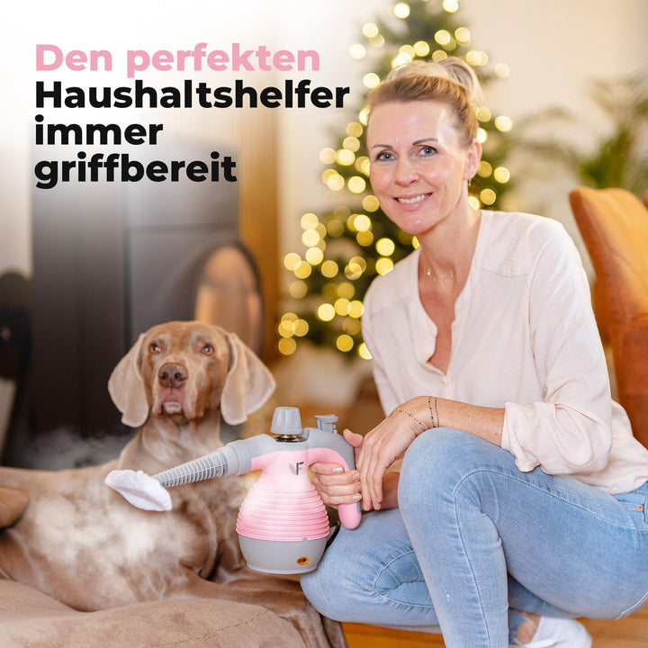 Handdampfreiniger Rosa 350ml Tank mit Dampfregulierung &amp; Aufsätzen - Bild 8