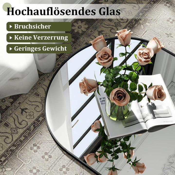 Ganzkörperspiegel Bogen 180x67 cm Standspiegel Schwarz Schlafzimmer - Bild 4
