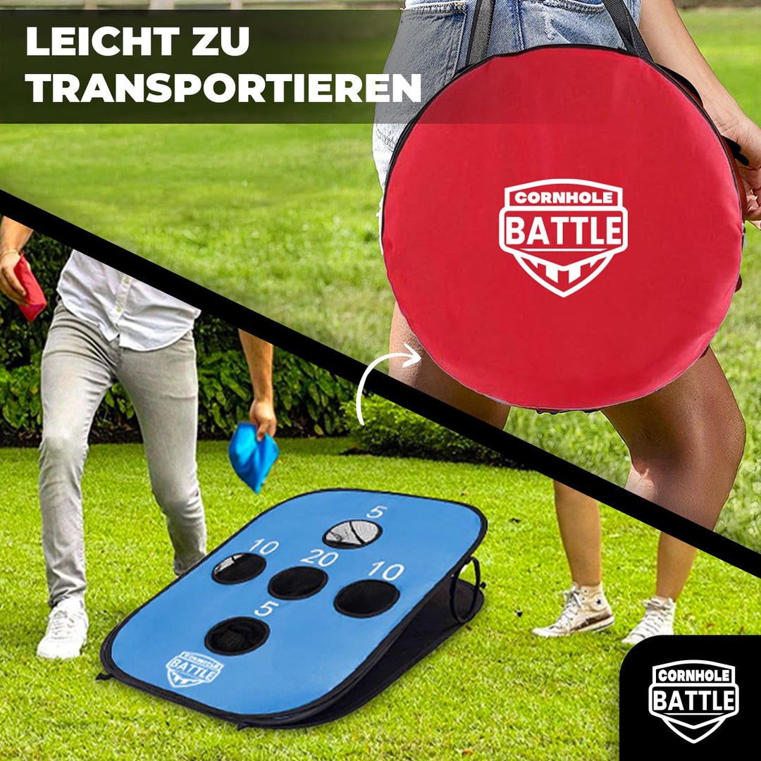 Cornhole Wurfspiel faltbar Stoff 2 Boards + 8 Wurfsäcke Garten - Bild 7