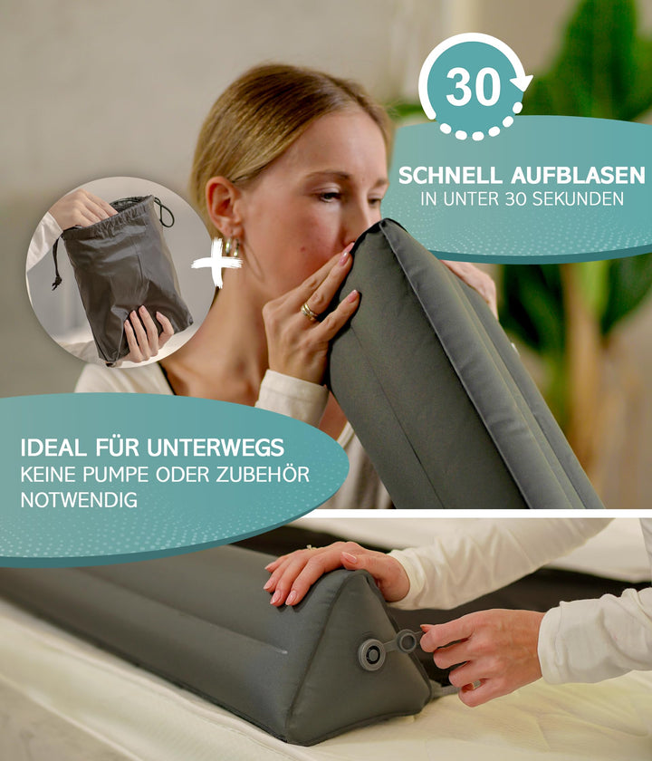 Rausfallschutz aufblasbar 180 cm 2er Set für Bett &amp; Reise - Bild 3