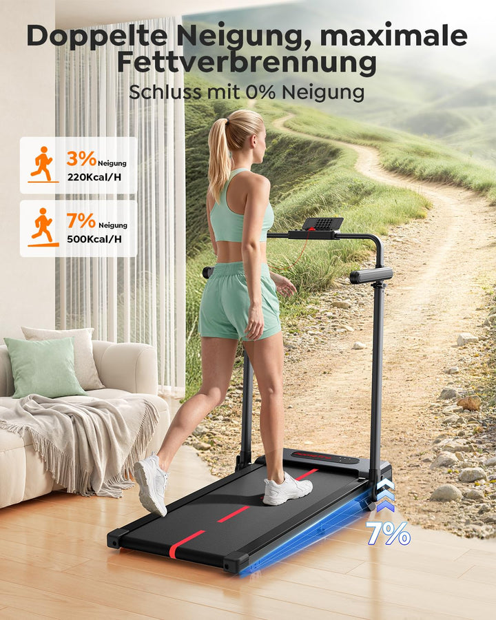 Laufband klappbar 3,0 PS Motor 7% Steigung Heim-Fitness - Bild 2