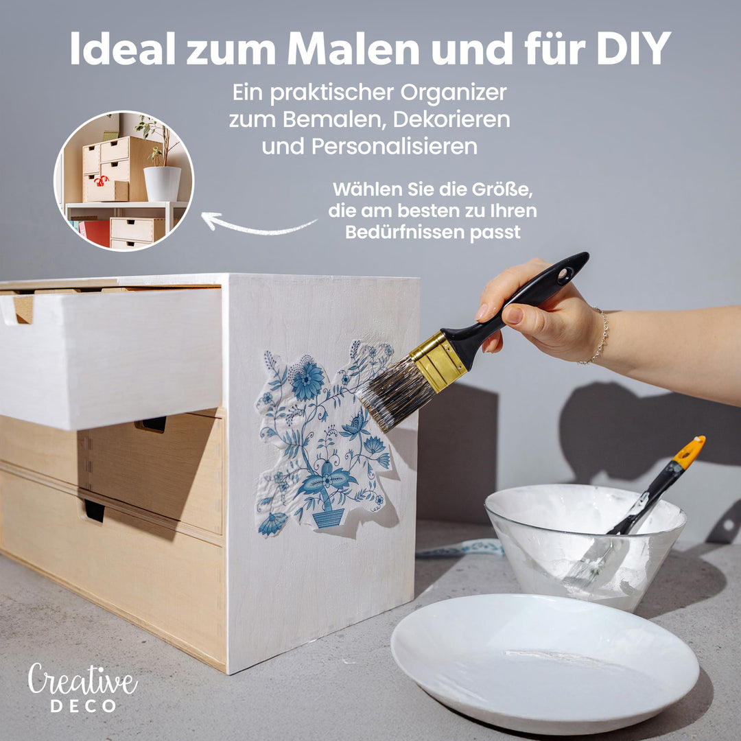 Schubladenbox Holz 6 Schubladen Organizer 42x20x28,5 cm - Bild 5