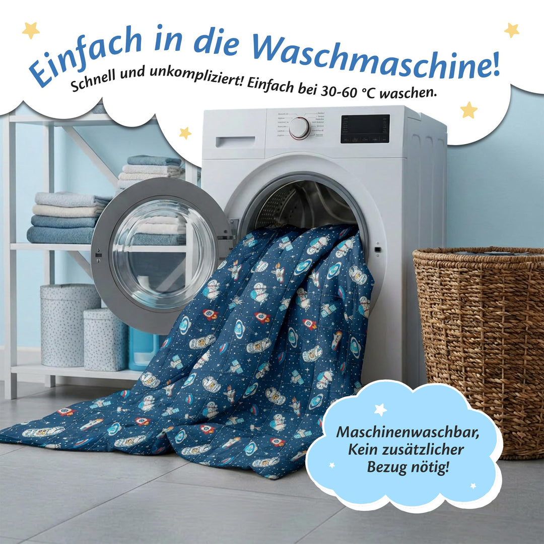 Gewichtsdecke Kinder 3,2 kg Space-Design 100x150 cm Therapiedecke - Bild 5