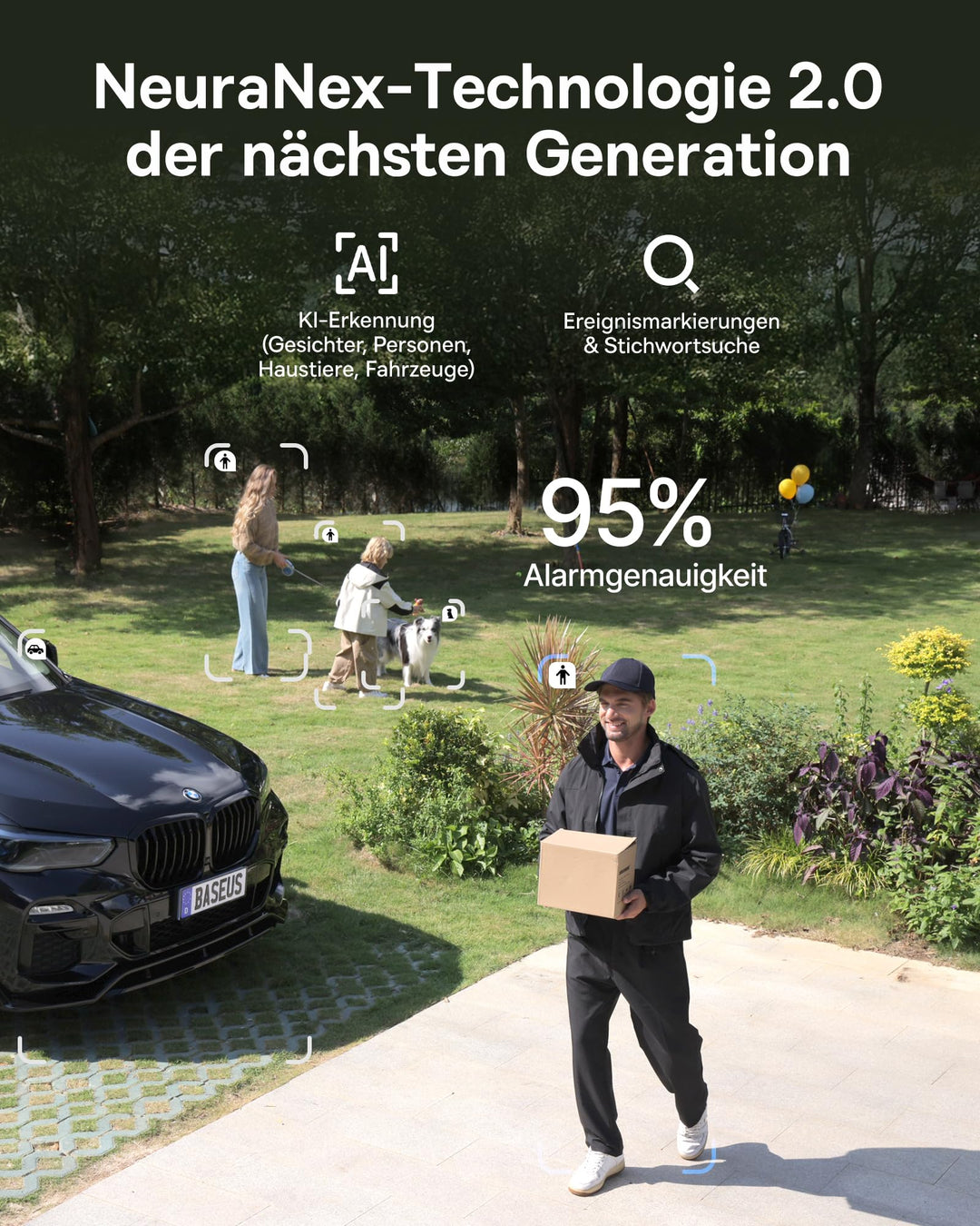 Überwachungskamera Aussen Dual 3K Solar WLAN mit KI-Tracking 7800 mAh - Bild 4