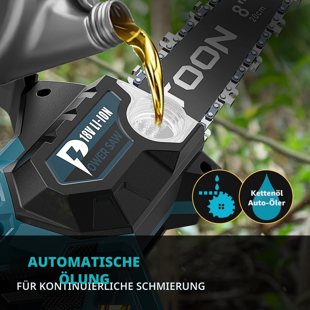 Akku-Kettensäge 2-in-1 bürstenlos 6+8 Zoll für Makita 18V - Bild 4