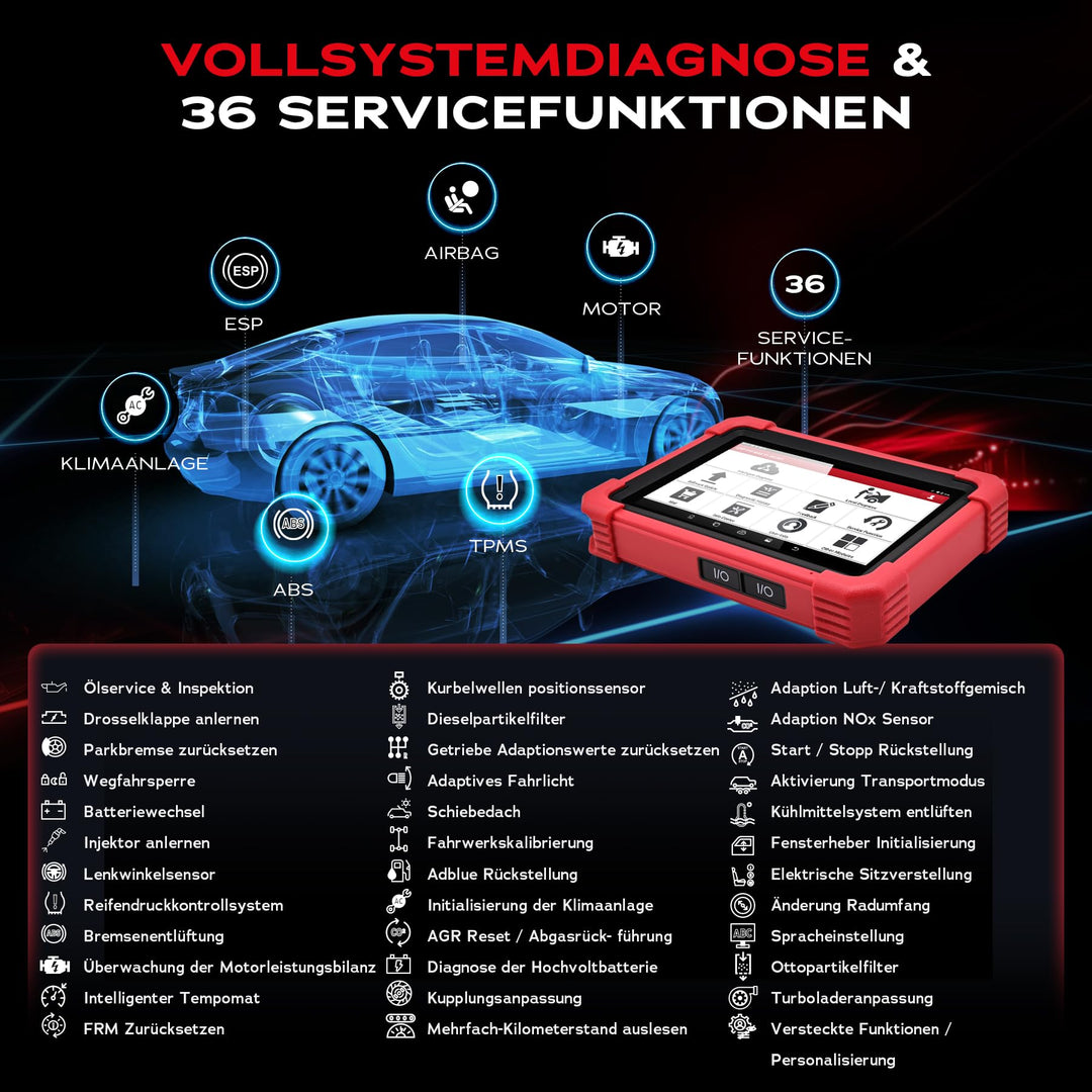 OBD2 Diagnosegerät Vollsystem ECU-Codierung 35+ Servicefunktionen - Bild 4