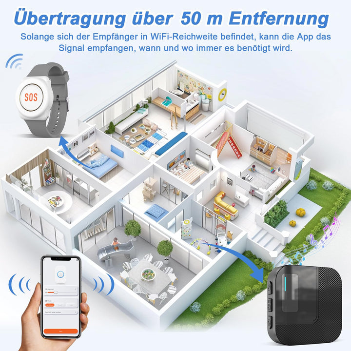 WiFi Notrufknopf Senioren mit App-Benachrichtigung erweiterbar - Bild 6