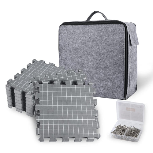 Blocking Matten Set Stricken EVA 9-teilig 96x96cm mit 150 T-Pins