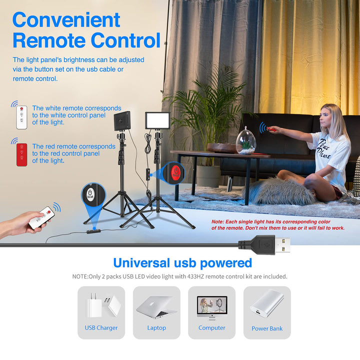 LED Videolicht Set 5600K dimmbar mit Stativ und Farbfiltern 2er Pack - Bild 5