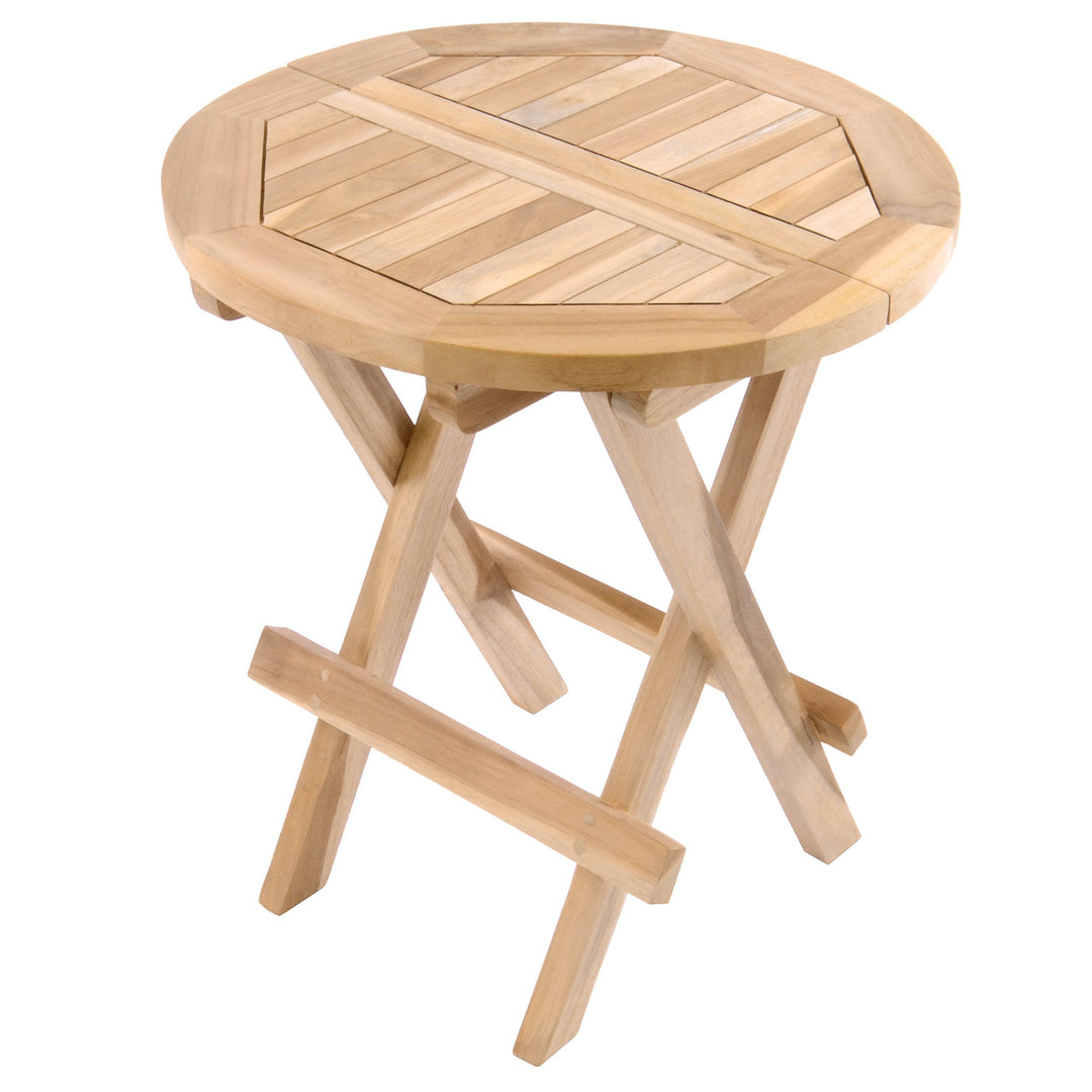 Balkontisch klappbar Teakholz rund 40 cm für Balkon und Garten - Bild 2