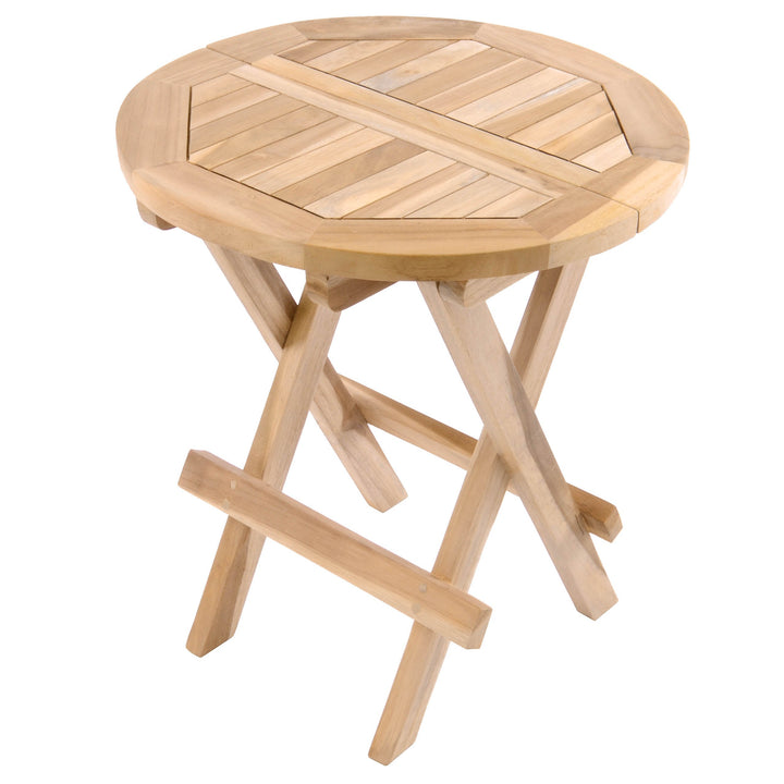 Balkontisch klappbar Teakholz rund 40 cm für Balkon und Garten - Bild 2