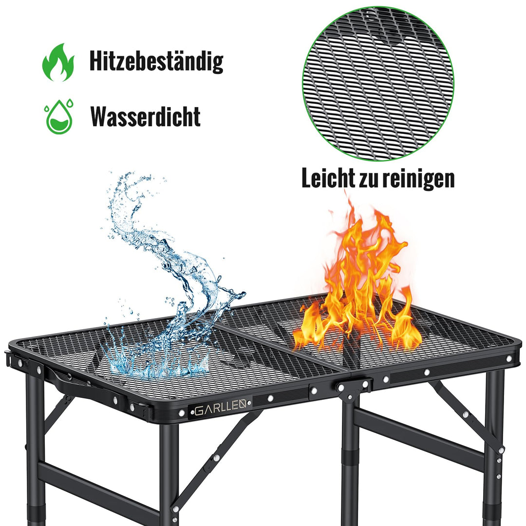 Klapptisch Camping höhenverstellbar 58x40cm Aluminium 3 Höhen - Bild 6