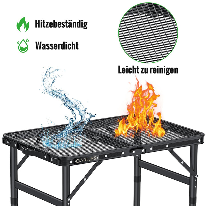 Klapptisch Camping höhenverstellbar 58x40cm Aluminium 3 Höhen - Bild 6
