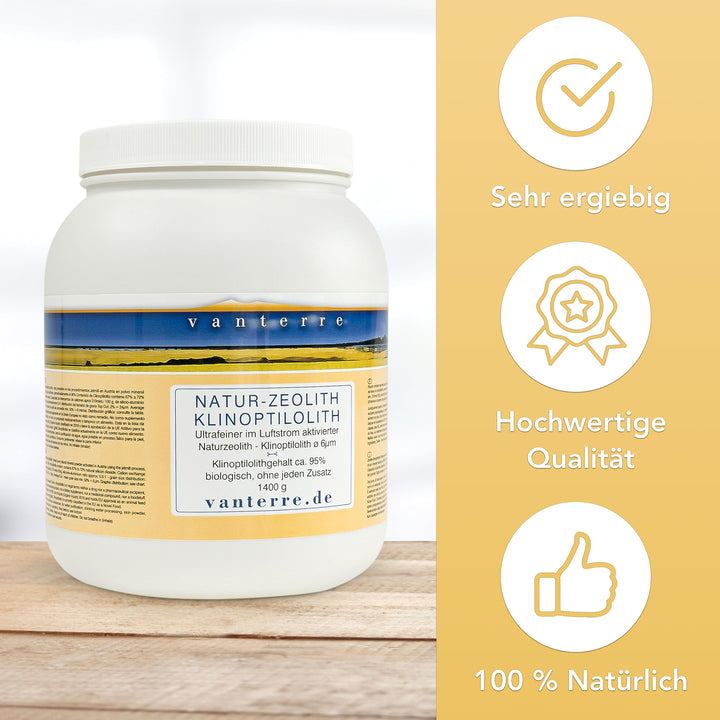 Zeolith Klinoptilolith ultrafein 6µm 1400g in HDPE-Dose - Bild 2
