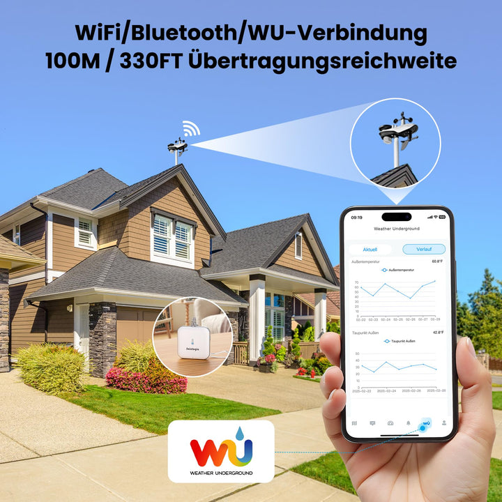 WLAN Wetterstation mit Aussensensor 14-in-1 WiFi Bluetooth App - Bild 3