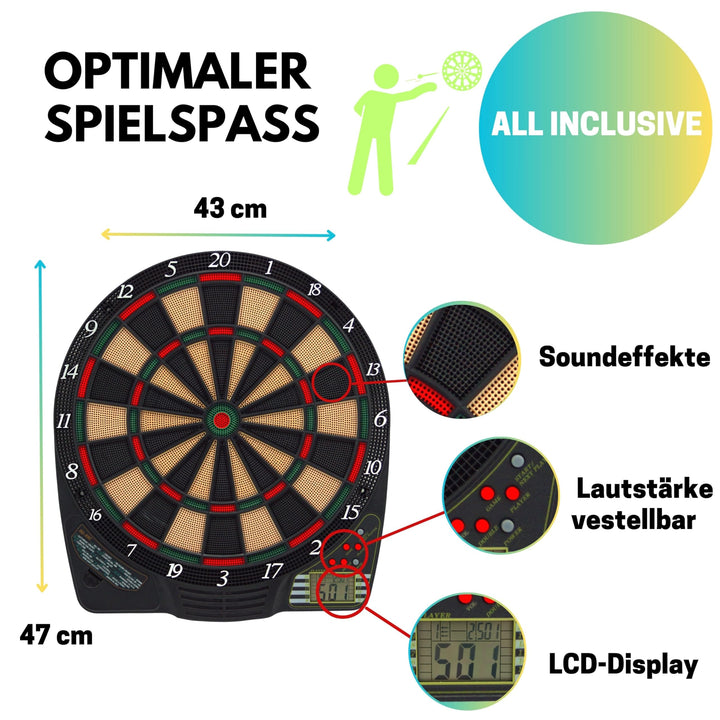 Elektronische Dartscheibe mit LCD-Anzeige 21 Spiele für 4 Spieler - Bild 6