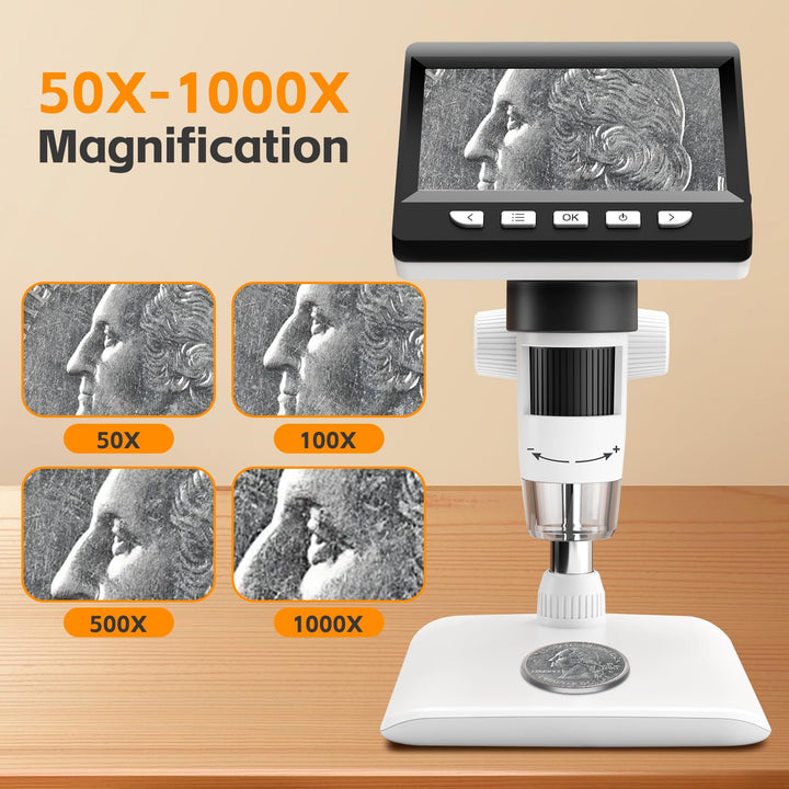 Digitales Mikroskop 4,3-Zoll-Display 50-1000x Vergrösserung USB - Bild 2