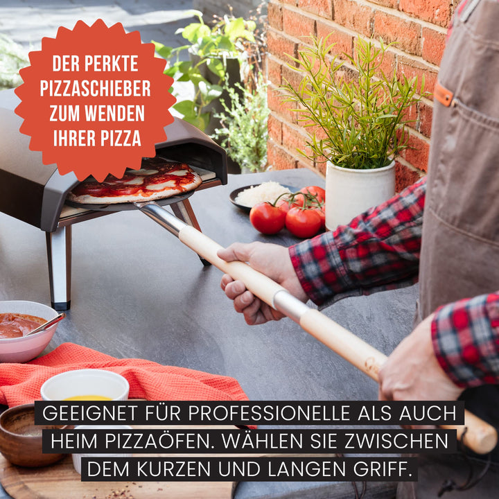 Pizzaschieber Aluminium perforiert mit Buchenholzgriff 120 cm - Bild 3