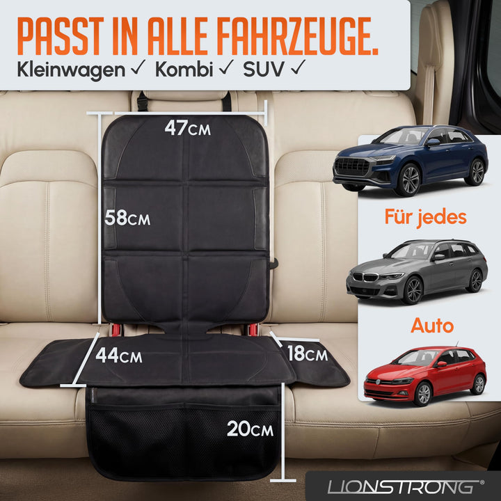 Kindersitzunterlage Sitzschoner 2er-Set ISOFIX-geeignet schwarz - Bild 8