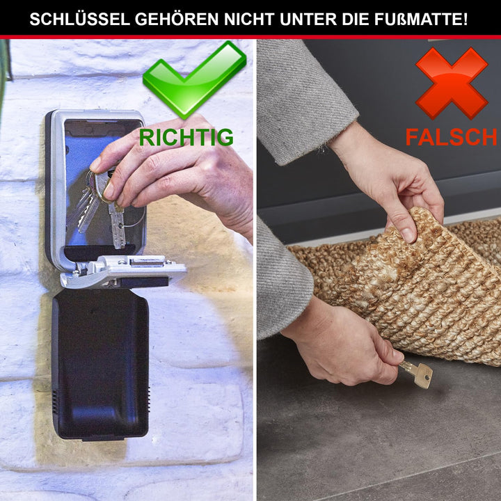 Schlüsseltresor mit beleuchtetem Zahlencode für Aussen, Wandmontage - Bild 2