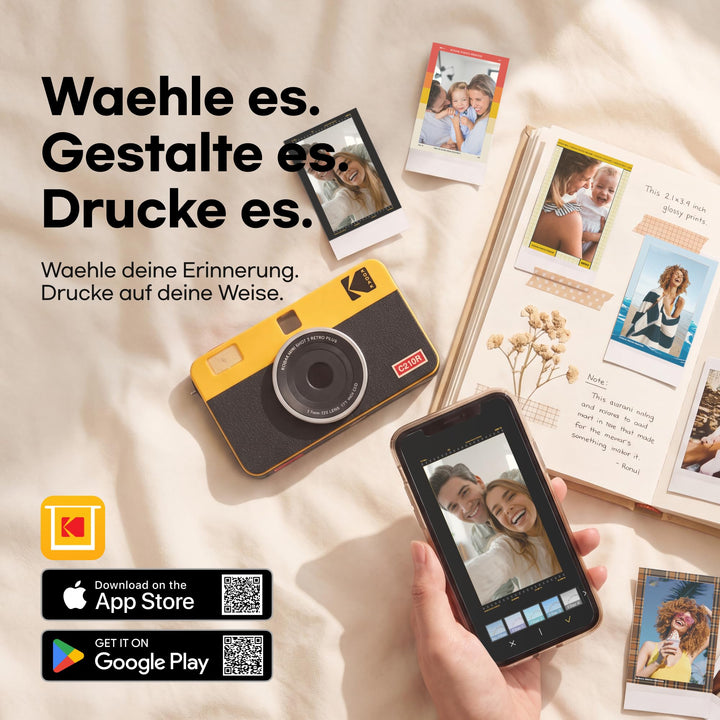 Sofortbildkamera 2-in-1 mit Fotodrucker 4PASS Bluetooth 38 Blatt Gelb - Bild 10