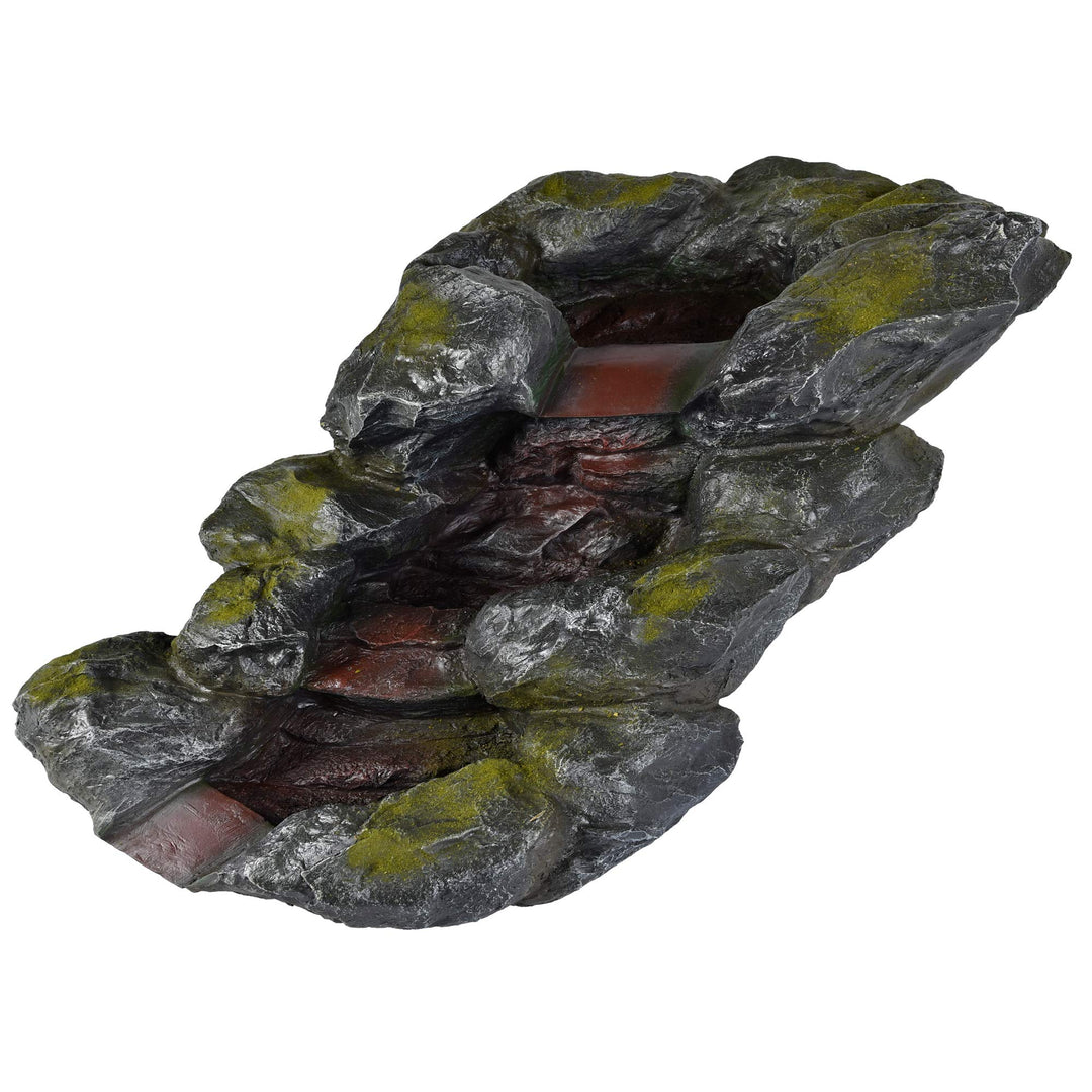 Bachlauf Verlängerung Polyresin Schieferlook mit Moos 60x41x18 cm