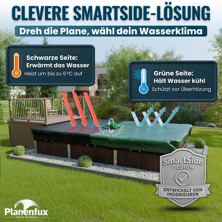 Poolabdeckung rechteckig 400x200 cm Solar 2-in-1 UV-beständig - Bild 6