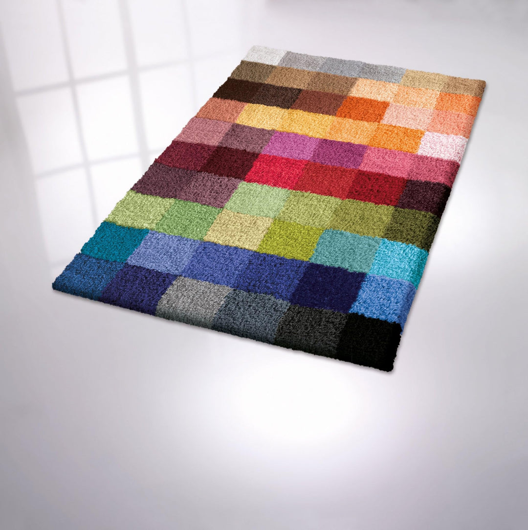 Badteppich Patchwork 60x60 cm Hochflor Polyacryl maschinenwaschbar - Bild 4