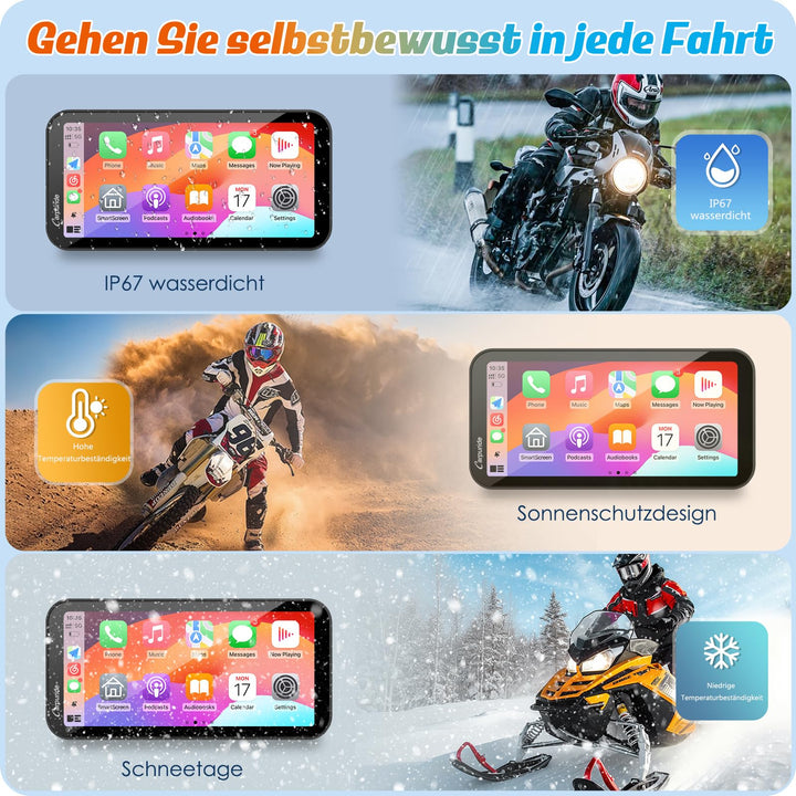 Motorrad-Navi 6,3 Zoll HD IPS Wireless CarPlay Android Auto IP67 - Bild 6