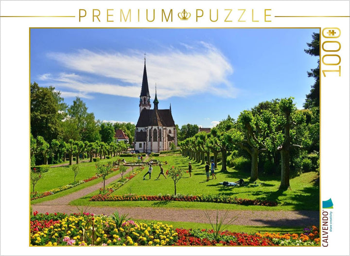 Puzzle Stadtgarten mit Kirche St. Bonifatius 1000 oder 2000 Teile