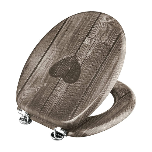 WC-Sitz Holzkern Herz-Motiv Landhaus oval 43,5x37,7 cm