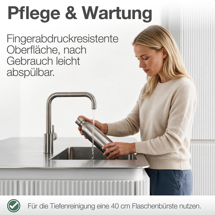 Edelstahlflasche 1L für SodaStream Duo, Terra, Aarke Carbonator 3 - Bild 8