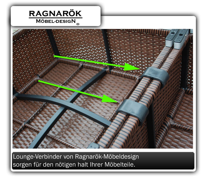 Lounge-Verbinder Gartenmöbel 6er-Set verstärkt für Lounge-Elemente - Bild 2