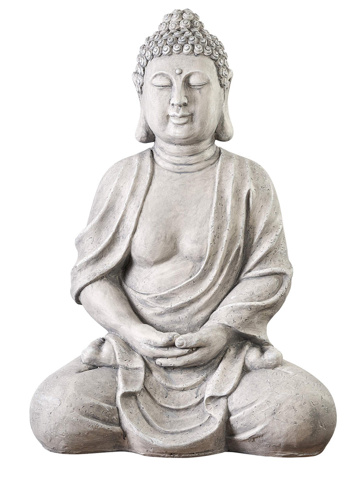 Buddha Figur sitzend Steinoptik Polyresin 70 cm für Garten