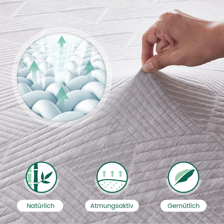 Matratzentopper 160x200cm H3/H4 Memory Foam 7cm wendbar - Bild 5