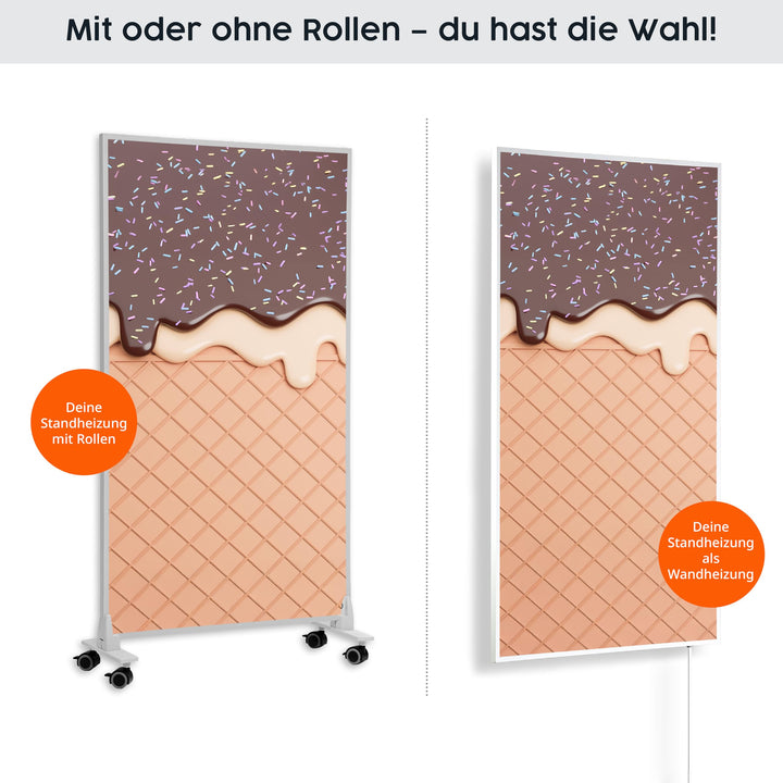 Infrarotheizung Standgerät 1000 W mit Thermostat &amp; Rollen mobil - Bild 5