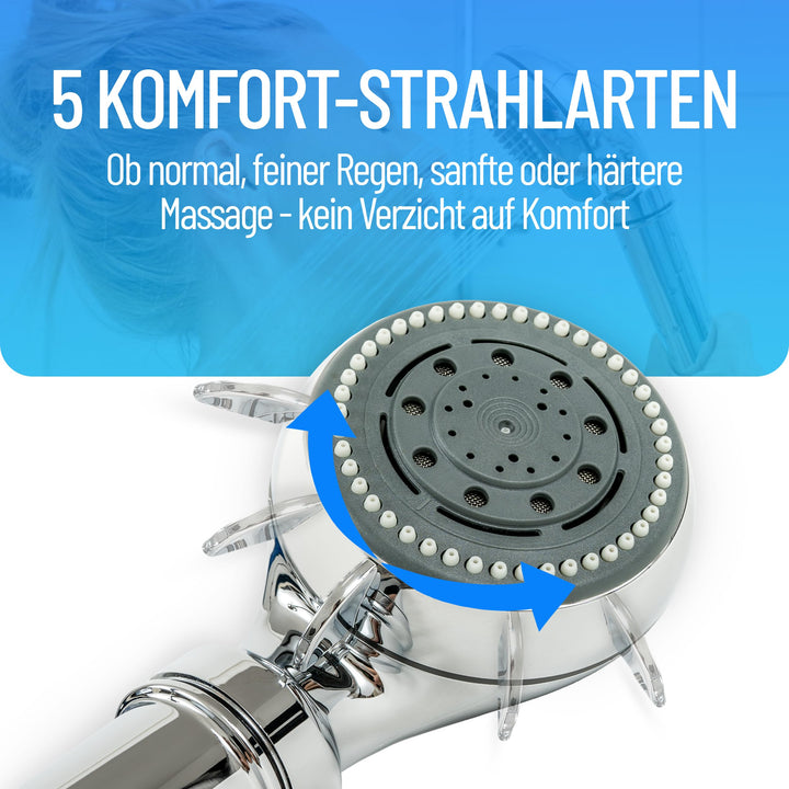 Duschkopf mit Legionellenfilter Chrom 270x80mm 1/2-Zoll-Anschluss - Bild 4