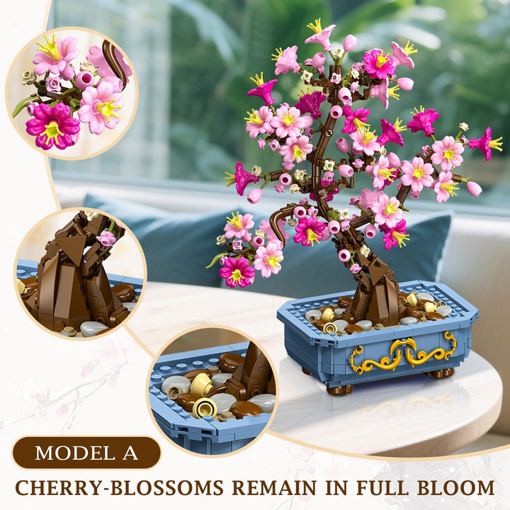 Kirschblüten-Bonsai Bauset 2-in-1 Klemmbaustein Frühlingsdeko - Bild 4