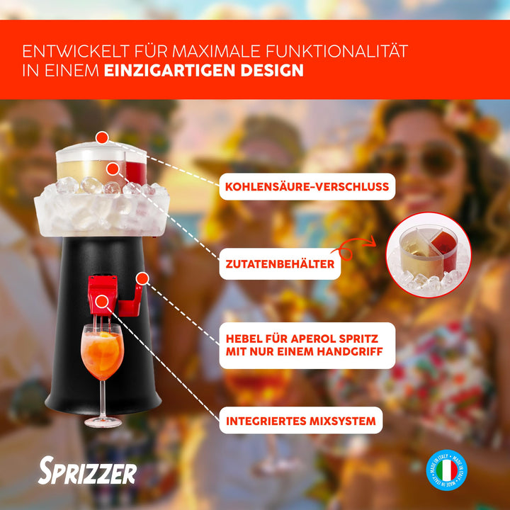 Spritz-Dispenser manuell mit Eisbehälter 3L für 18-20 Gläser - Bild 4