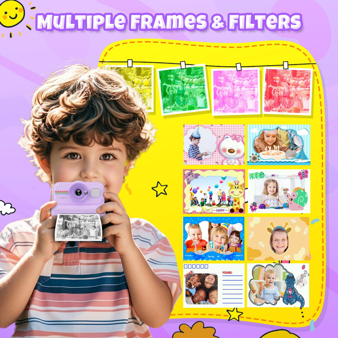 Sofortbildkamera Kinder 1080P Thermodruck mit 32GB &amp; 3 Druckpapierrollen - Bild 5