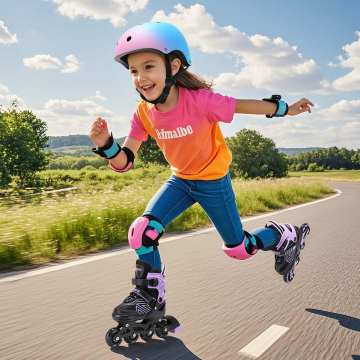 Inline Skates Kinder verstellbar 4 Grössen leuchtende Räder EU32-36 - Bild 6