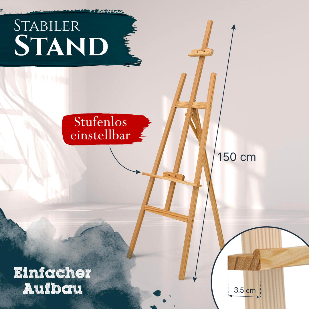 Malset mit Staffelei 24-teilig Acrylfarben Keilrahmen für Einsteiger - Bild 5
