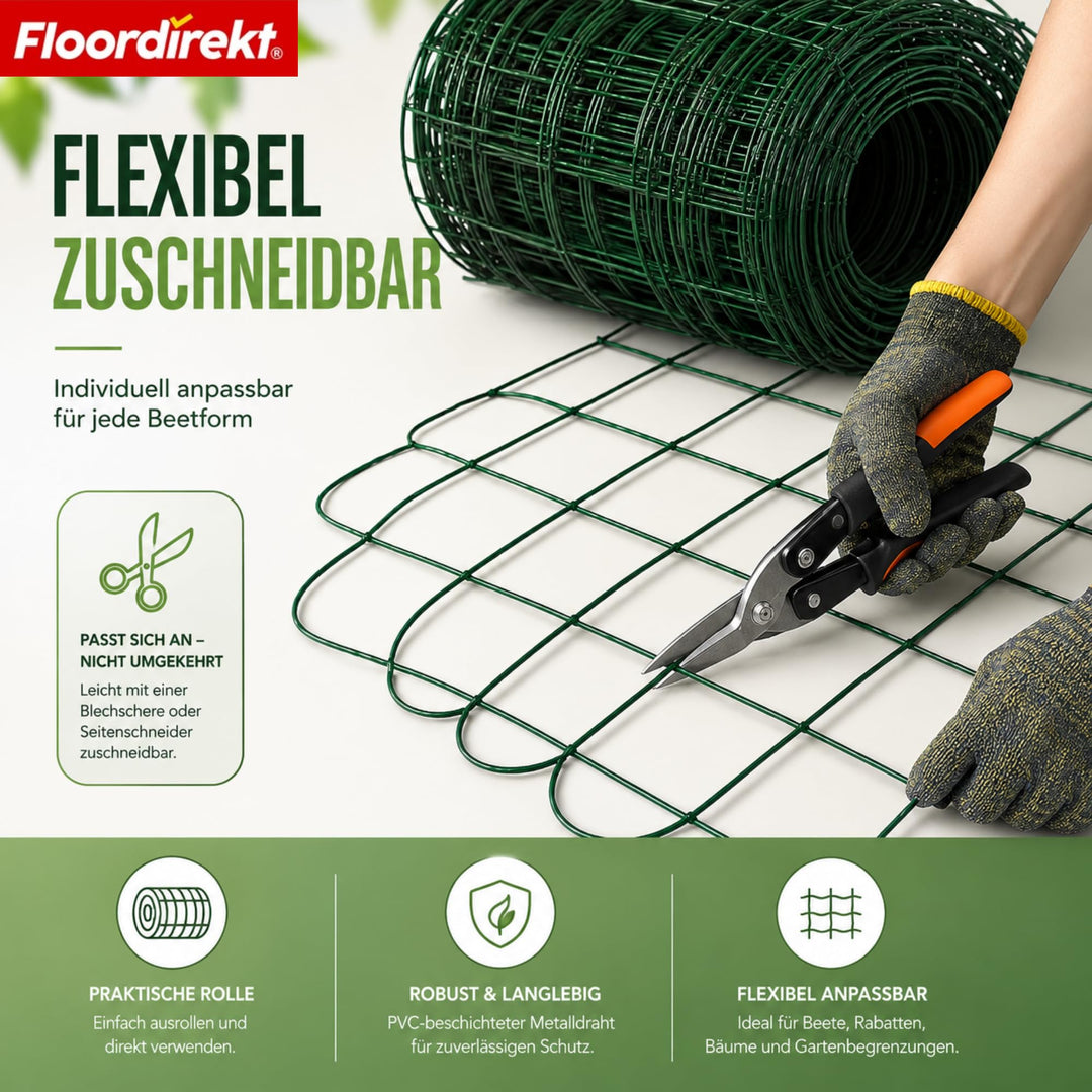 Beetzaun Metall PVC-ummantelt Grün 65 cm x 25 m Ziergeflecht - Bild 6