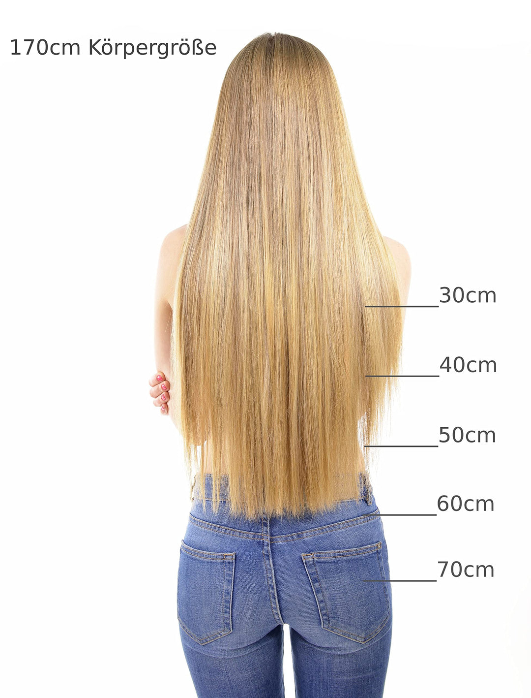 Echthaar Extensions Bondings glatt 50 Strähnen 50cm dunkelblond - Bild 7