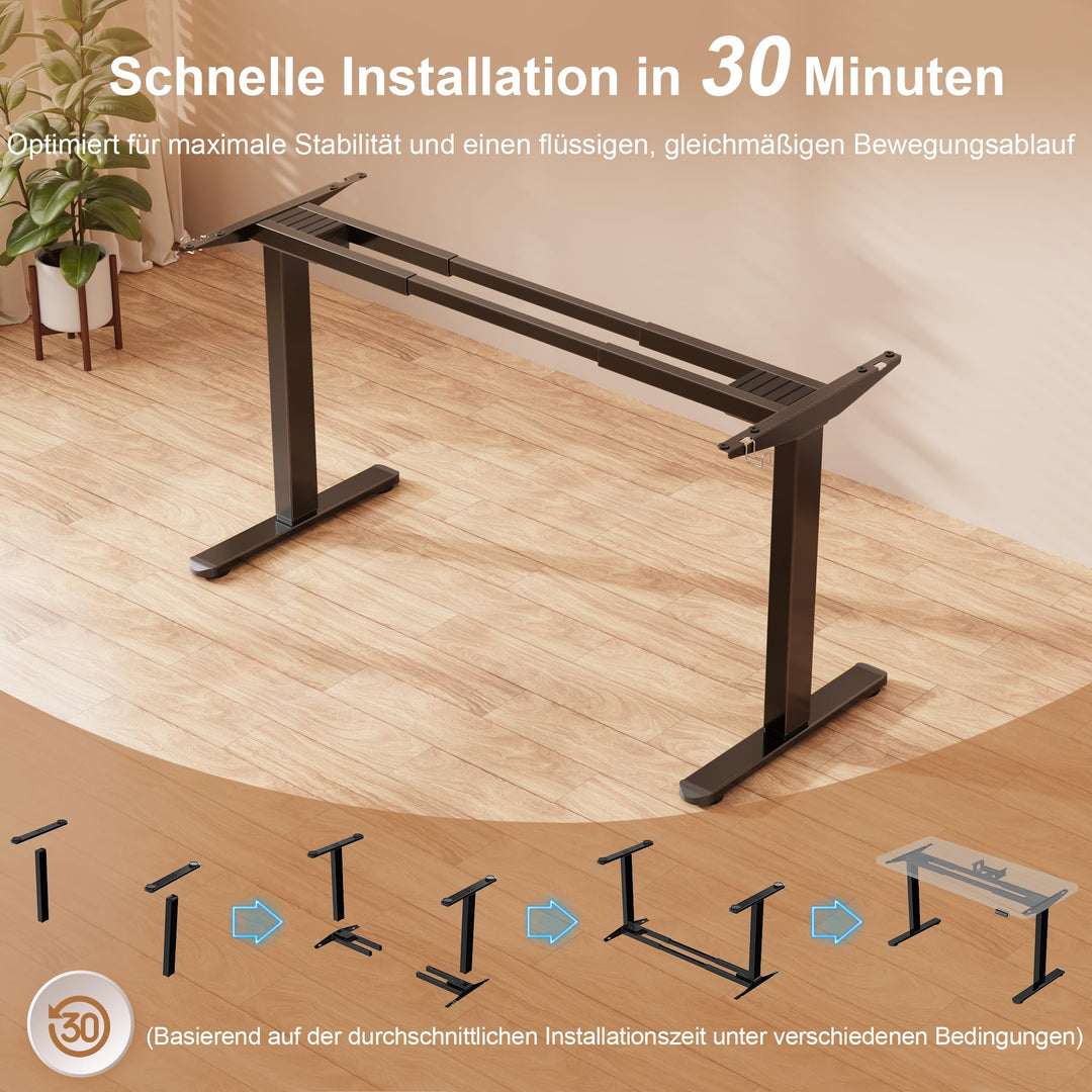 Schreibtischgestell elektrisch höhenverstellbar Doppelmotor 100 kg USB-C - Bild 4
